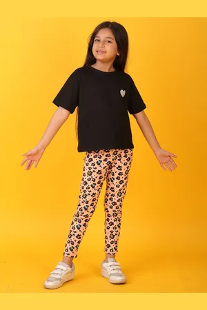 Anthrilo Girls Printed T-shirt with Leggings