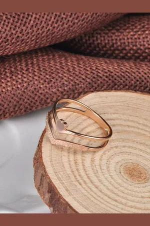 Myki Rose Gold-Plated CZ-Studded Finger Ring