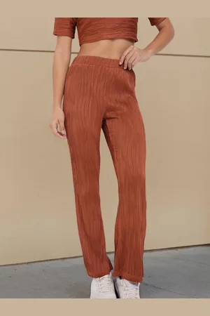 DressBerry Girly Glamour Textured Wave Flared Trousers