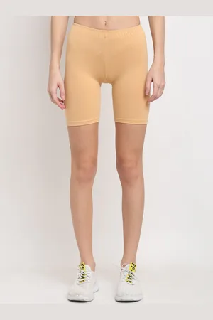 Miaz Lifestyle Women Beige Solid Sports Shorts