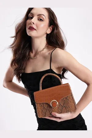 DressBerry Snake Skin Textured Satchel