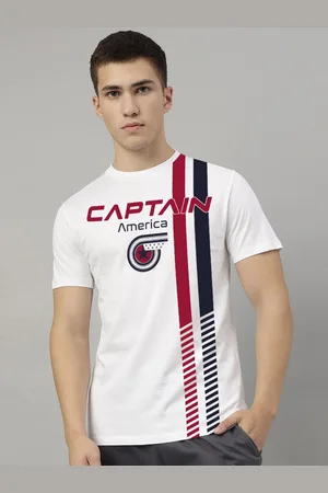 Free Authority Men Captain Marvel Typography Printed Round Neck Regular Fit Cotton T-shirt