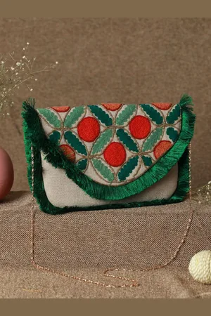 Priyaasi Green Structured Sling Bag