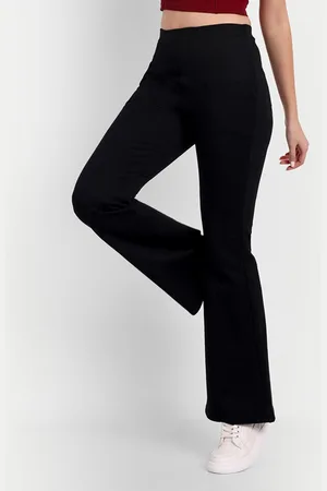 Broadstar Women Smart Flared Cotton High-Rise Trousers