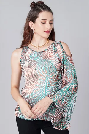 Cation Women Multicoloured Floral Print Georgette Top