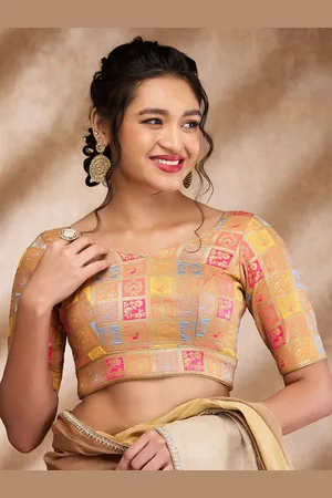 SALWAR STUDIO Woven Design Padded Saree Blouse