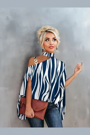 Stylecast Women Striped Cape Top