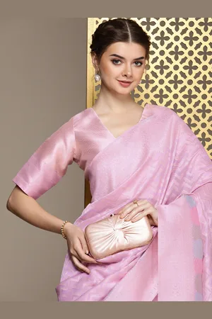 House of Pataudi Woven Design Zari Organza Saree