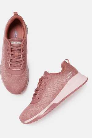 Skechers Women Pink Bobs Squad3-Adventure Unknown Memory Foam Sneakers