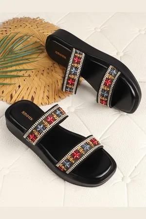 Anouk Women Woven Design Flatform Heels Sandals