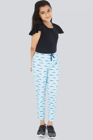 OLELÉ Girls Fish Printed Fleece Track Pants