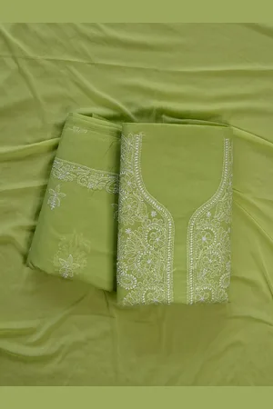 Seva Chikan Embroidered Unstitched Dress Material