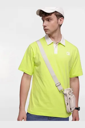 French Connection Polo Collar Drop-Shoulder Sleeves Relaxed Fit Pure Cotton T-shirt