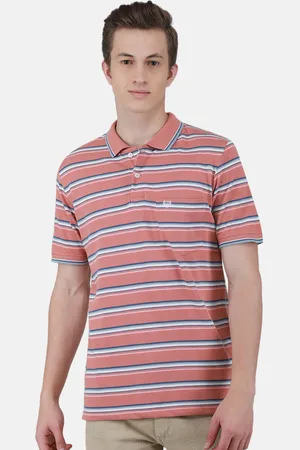 Duke Horizontal Striped Polo Collar Cotton T-Shirt