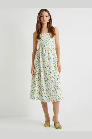 Koton Women Floral Printed Sleeveless Empire Midi Dress