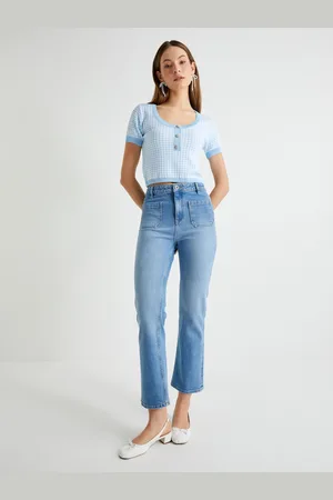 Koton Women Checked Crop Pullover