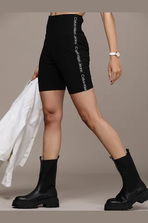 Calvin Klein Women Slim Fit Shorts With Side Tape Print Detail