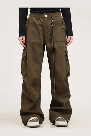 DressBerry Women Solid Regular Fit Mid-Rise Cargos Trousers