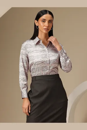 Chemistry Satin Finish Printed Formal Shirt