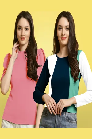 Metronaut Pack Of 2 Women Sweetheart Neck Crop Top
