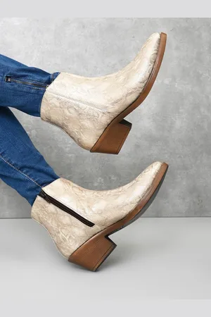 San Frissco Women Textured Block-Heeled Regular Boots
