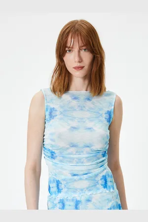 Koton Women Boat Neck Sleeveless Printed Top