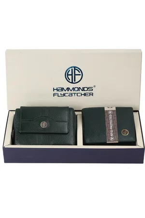 HAMMONDS FLYCATCHER Unisex Set Of 2 Textured Leather Two Fold Wallet