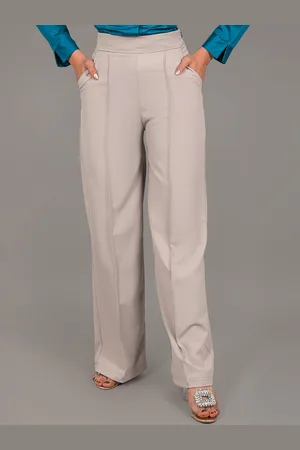 Blue Bird Women High-Rise Pleated Trousers