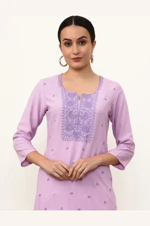 Jaipur Women Embroidered Keyhole Neck Thread Work Kurta