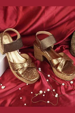 All Things Mochi Women Textured Platform Heels Sandals