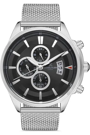 Daniel Klein Men Silver-Toned Dial & Silver Toned Bracelet Style Straps Analogue Watch DK 1 13117-2