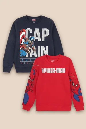 Kidsville Boys Navy Blue Cotton Pack Of 2 Printed Sweatshirt