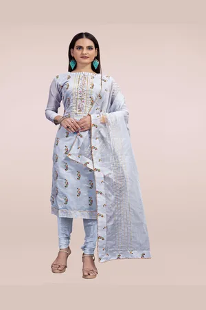 HERE&NOW Floral Printed Gotta Patti Unstitched Dress Material
