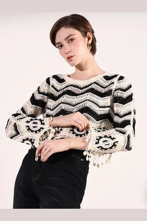 SHOWOFF Women Self Design Crochet Top
