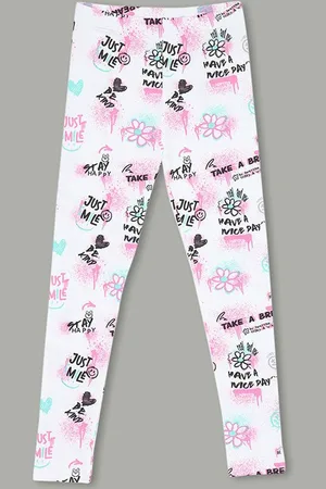 Lifestyle Girls Printed Pure Cotton Ankle-Length Leggings