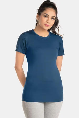 Dermawear Women Solid Round Neck T-Shirt