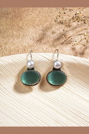 EL REGALO Stone Studded Contemporary Drop Earrings