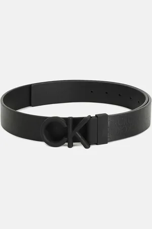 Calvin Klein Men Textured Leather Push Pin Casual Belt