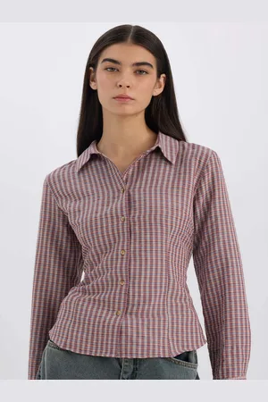 DeFacto Women Spread Collar Textured Cotton Casual Shirt