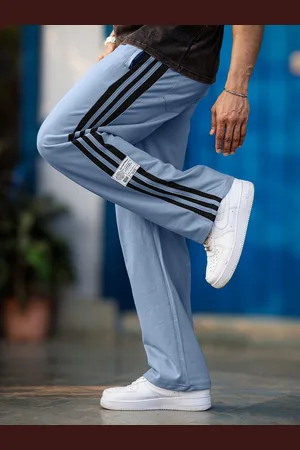 Maniac Men Striped Relaxed-Fit Mid-Rise Track Pants