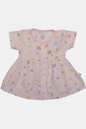 Dear Little Girls Conversational Printed Round Neck Fit & Flare Dress
