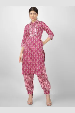 Celebravo Ethnic Motifs Printed Pure Cotton Kurta With Salwar