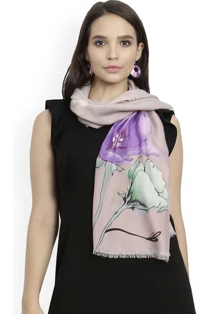 FabSeasons Pink & Purple Printed Scarf