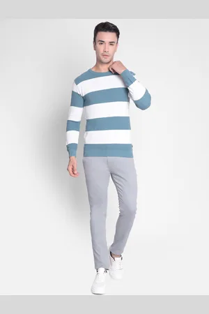 Crimsoune Club Striped Pure Cotton Pullover Sweater