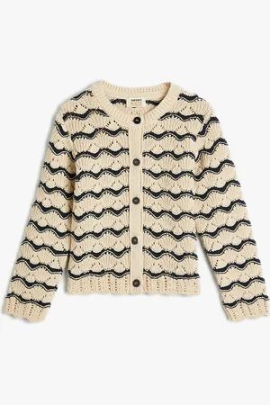 Koton Girls Open Knit Long Sleeves Cardigan Sweater