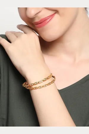 Anouk Set Of 2 Gold-Plated Stone-Studded Bangles
