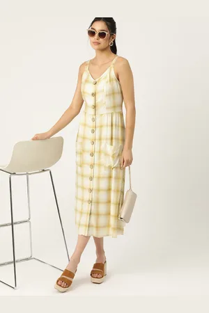 DressBerry Checked A-Line Midi Dress