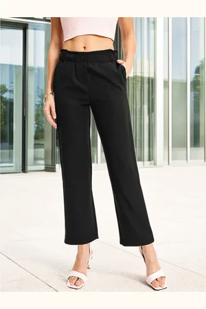 DressBerry Women Effortless Chic Paperbag Waist Trousers