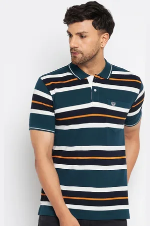 Duke Striped Polo Collar Cotton T-shirt