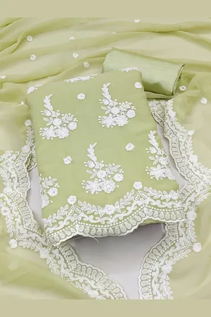 Ishin Embroidered Thread Work Unstitched Dress Material